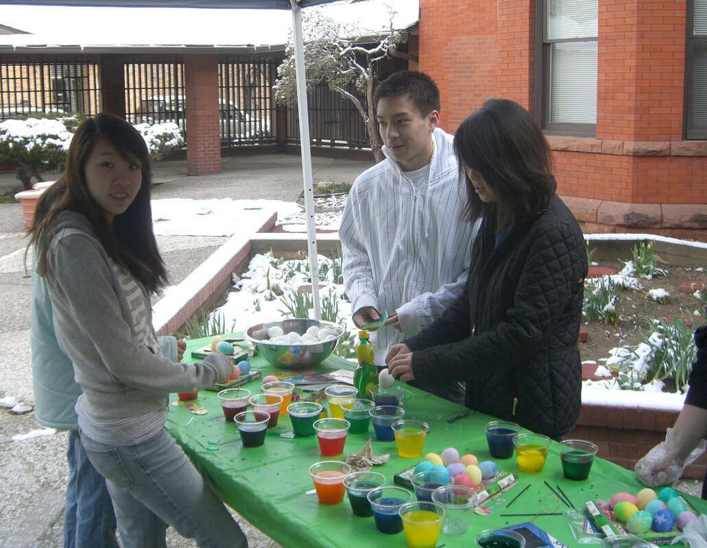 Boulder Chinese Baptist Church led the egg dyeing.